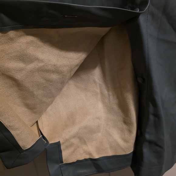 7 For All Mankind Faux Leather Shirt Dress Button Down Teal Size S - Picture 5 of 10